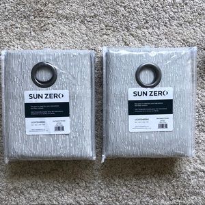 Sun Zero 84” curtains - gray / silver / cream